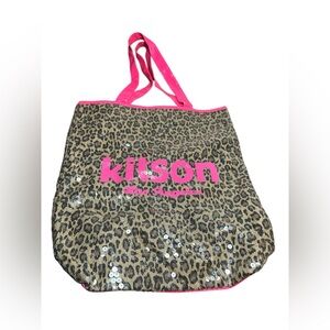 Kitson Leopard sequin tote bag